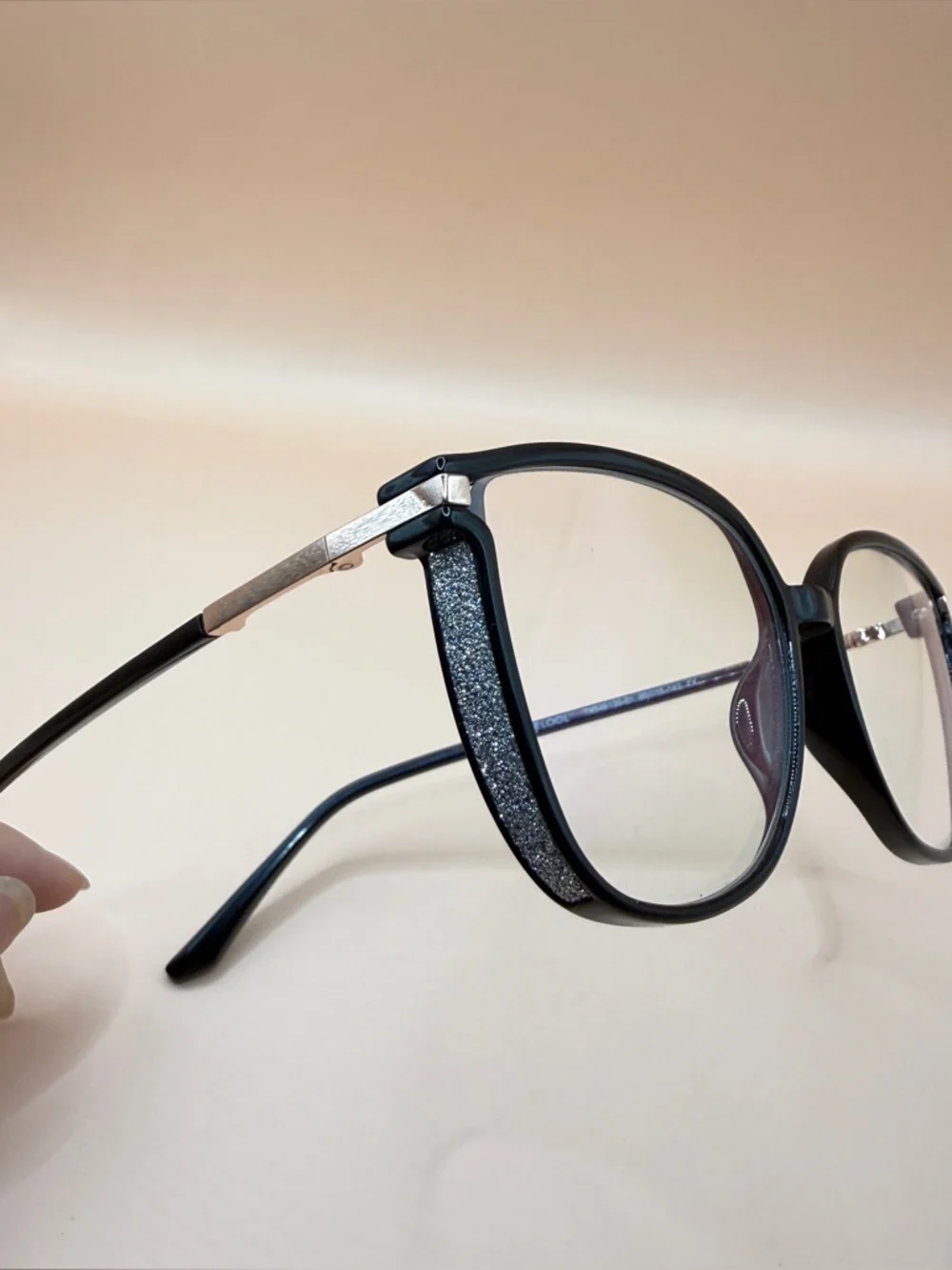 Women's Black Round Optical Glasses with Case